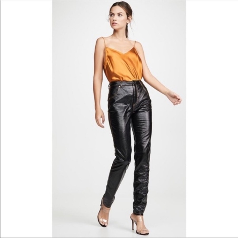 Tiger Mist Evelyn Croc Textured Leather Pants